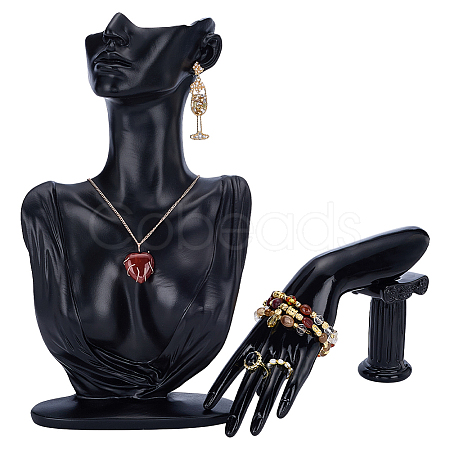 1Pc Woman Bust Shaped Resin Necklace Display Stands NDIS-UN0001-01B-1