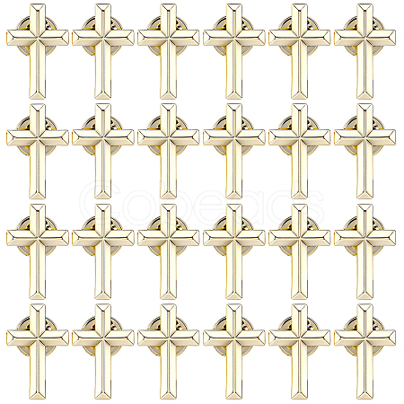 24Pcs Cross Alloy Lapel Pin Backs for Backpack Clothes JEWB-FH0002-99A-1