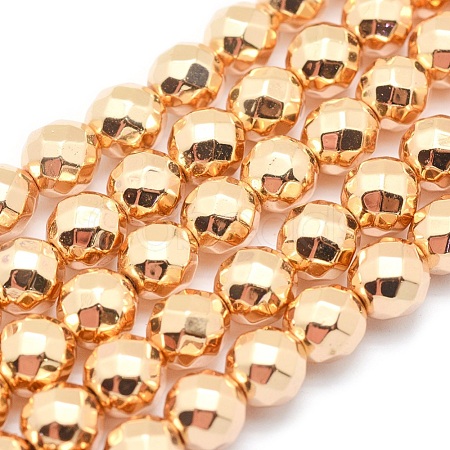 Electroplate Non-magnetic Synthetic Hematite Beads Strands G-L485-03B-LG-1
