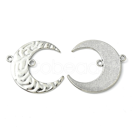 Tibetan Style Hammered Metal Crescent Moon Links connectors for Dangle Charms X-EA291Y-1