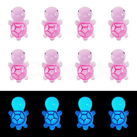 12Pcs Luminous Translucent Resin Sea Animal Cabochons RESI-TA0004-56B-1