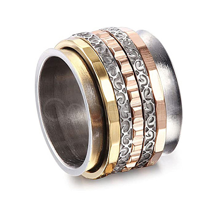 Retro Rotatable 304 Stainless Steel Finger Rings FS-WG84C22-32-1