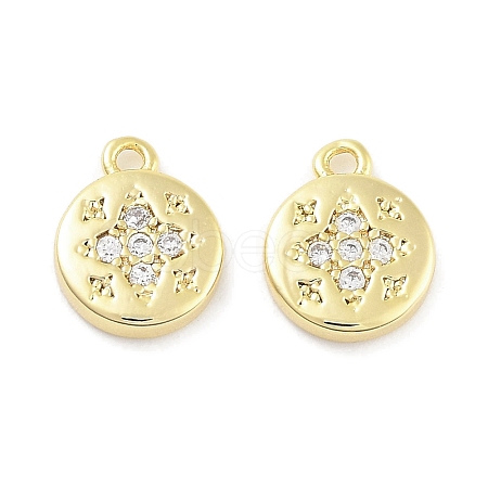 Brass Micro Pave Cubic Zirconia Pendants ZIRC-P120-01G-1