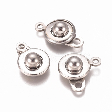Tarnish Resistant 201 Stainless Steel Snap Clasps STAS-I137-06P-1