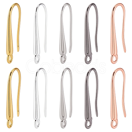 40Pcs 5 Colors Eco-Friendly Brass Earring Hooks KK-SC0006-48-1