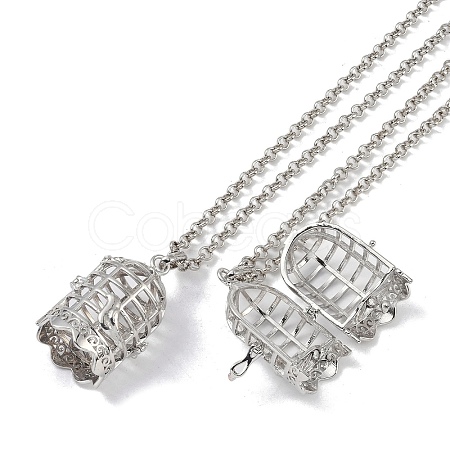 Brass Pendant Necklaces NJEW-G089-11P-1