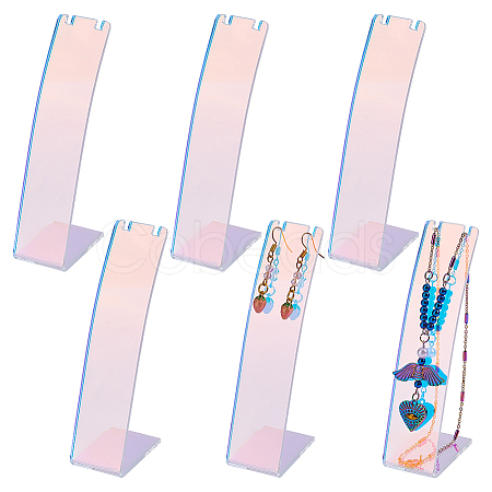Acrylic Slant Back Dangle Earring Display Stands EDIS-WH0012-43-1