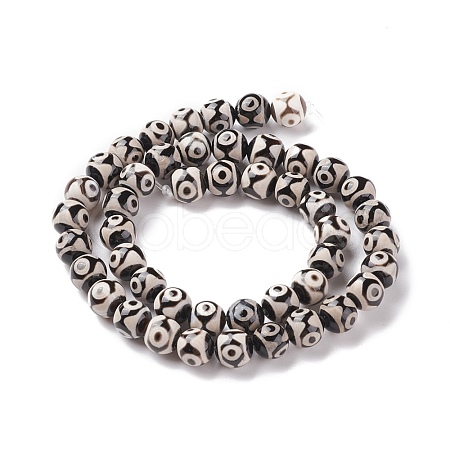 Natural Tibetan 3-Eye dZi Agate Beads Strands G-F354-07-1