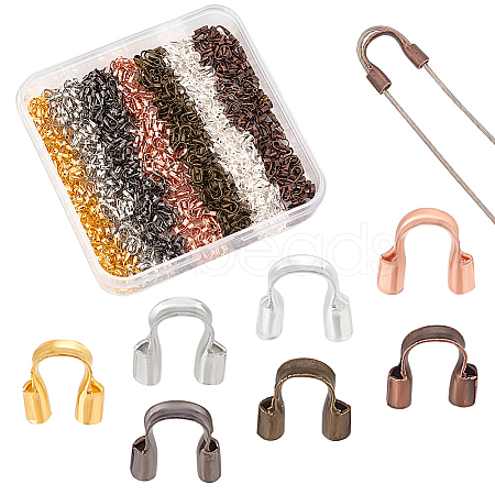 840Pcs 7 Color Brass Wire Guardians KK-PH0010-09-1