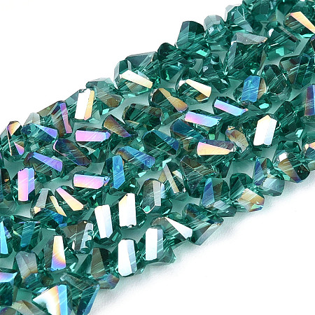 Electroplate Transparent Glass Beads Strands X-GLAA-N021-4mm-05-1