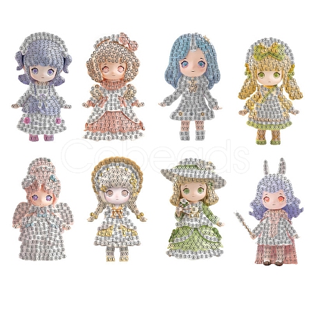 Cartoon Fairy DIY Diamond Painting Sticker Kit PW-WG82090-07-1