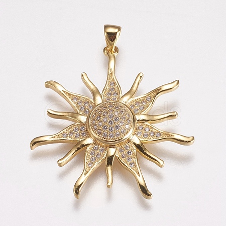 Brass Micro Pave Cubic Zirconia Pendants ZIRC-E143-57G-1