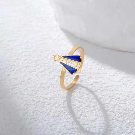 304 Stainless Steel Enamel Cuff Open Rings WG1A863-02-1