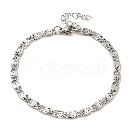 304 Stainless Steel Lumachina Chain Bracelets BJEW-C079-01B-P-1