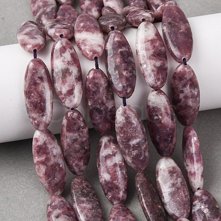 Natural Lepidolite/Purple Mica Stone Beads Strands G-F808-A01-01A-1
