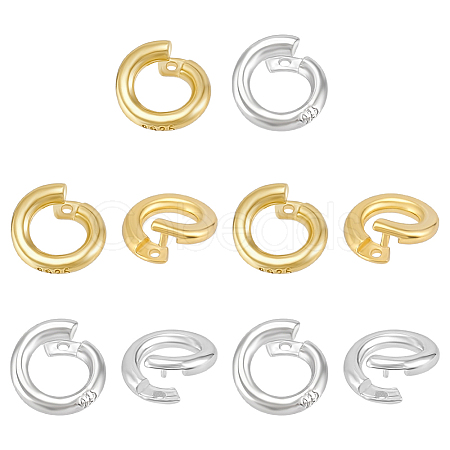 10Pcs 2 Colors 925 Sterling Silver Open Jump Rings STER-ME0001-57-1
