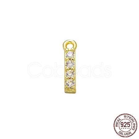 Real 18K Gold Plated 925 Sterling Silver Micro Pave Clear Cubic Zirconia Charms STER-P054-10G-I-1