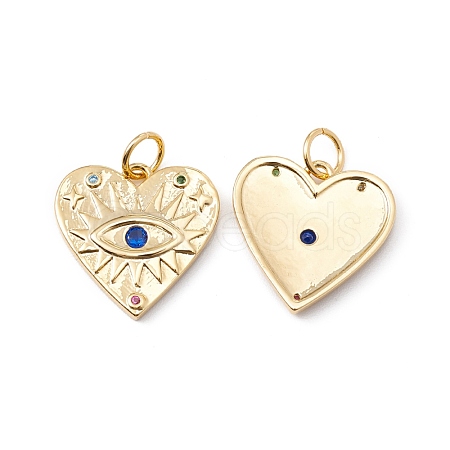 Rack Plating Brass Micro Pave Colorful Cubic Zirconia Pendants ZIRC-C040-39G-1