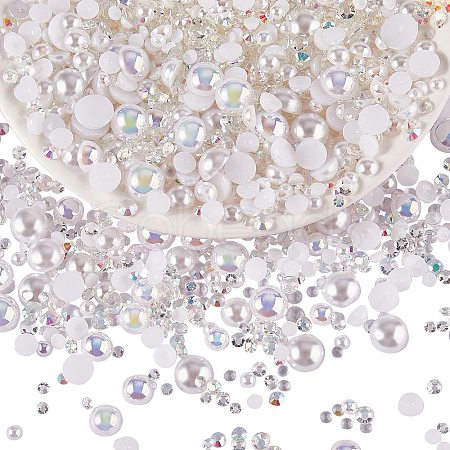 60g Resin patch multi size mixed pearl patch DIY jewelry accessories(2 bags) JX586I-1