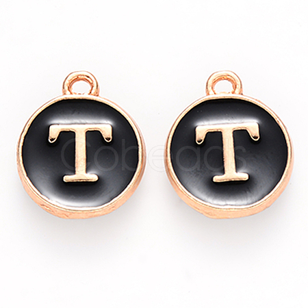 Golden Plated Alloy Charms LS-ENAM-S118-02T-1