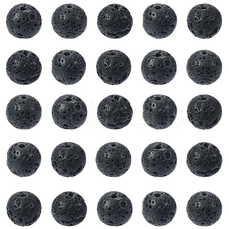 2 Strands Natural Lava Rock Beads Strands G-SP0001-28-1