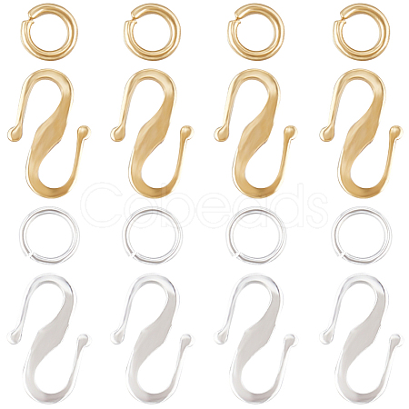 CREATCABIN 60Pcs 2 Color Brass S Hook Clasps KK-CN0002-84-1