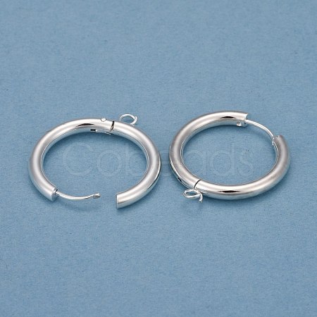 201 Stainless Steel Huggie Hoop Earring Findings STAS-P283-01K-S-1