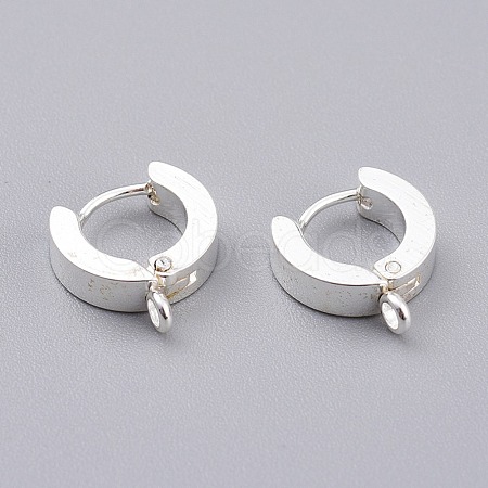 201 Stainless Steel Huggie Hoop Earrings Findings STAS-A167-01C-S-1