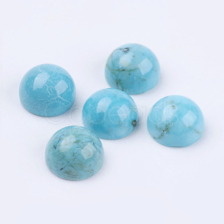 Natural Howlite Cabochons X-TURQ-L028-05-6mm-1