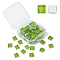 60Pcs Transparent Glass Cabochons, Square, Green Yellow, 9.8x9.8x4mm