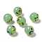 Handmade Lampwork Beads, Imitation Jade Beads, Round, Dark Sea Green, 14mm, Hole: 2mm