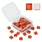 60Pcs Transparent Glass Cabochons, Square, Salmon, 9.8x9.8x4mm