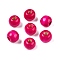 Dyed Natural Wood Beads, Round, Lead Free, Deep Pink, 10x9mm, Hole: 3mm, about 3000pcs/1000g