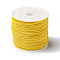 Cotton Braid Thread, with Spool, Round, Yellow, 1.2mm, about 21.87 Yards(20m)/Roll