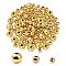 120Pcs 3 Size PVD Vacuum Plating Brass Round Spacer Beads Set, Cadmium Free & Lead Free, Golden, 3mm/4mm/6mm, hole: 1~1.5mm