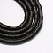 Handmade Polymer Clay Beads, Disc/Flat Round, Heishi Beads, Black, 3x1mm, Hole: 1mm, about 380~400pcs/strand, 17.7 inch