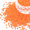 Glass Cylinder Beads, Seed Beads, Baking Paint, Round Hole, Dark Orange, 1.5~2x1~2mm, Hole: 0.8mm, about 45000pcs/bag, about 1pound/bag