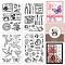 CRASPIRE 4 Sheets 4 Styles PVC Plastic Stamps, for DIY Scrapbooking, Photo Album Decorative, Cards Making, Stamp Sheets, Relaxed & Relieved, 16x11x0.3cm, 1 sheet/style