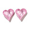 Glass Rhinestone Cabochons, Point Back & Back Plated, Faceted, Heart, Rosaline, 12x12x5mm