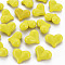 Opaque Acrylic Beads, Heart, Yellow, 17x22x10mm, Hole: 1.4mm, about 255pcs/500g