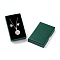 Paper with Sponge Mat Necklace Boxes, Rectangle, Dark Green, 8x5x1.7cm, Inner Diameter: 7.2x4.3x1cm