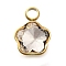 304 Stainless Steel Pendants, with Rhinestone, Real 18K Gold Plated, Ion Plating(IP), Star, Crystal, 10x7.5x4mm, Hole: 1.8mm