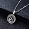 Non-Tarnish Stainless Steel Pendants, Stainless Steel Color, Flat Round with Constellation Charm, Gemini, 28x25mm