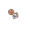 304 Stainless Steel Clear Cubic Zirconia Threadless Labrets For Women Men, Rose Gold, 6x2mm, Pin: 1.2mm