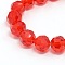 Glass Beads Strands, Faceted(32 Facets), Round, Red, 4mm, Hole: 1mm, about 87~93pcs/strand, 32~33cm