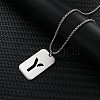 Rectangle with Hollow Out Letter 201 Stainless Steel Pendant Necklaces FS-WG34D20-16-1