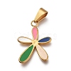 304 Stainless Steel Enamel Pendants X-STAS-H106-08G-1
