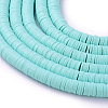 Flat Round Handmade Polymer Clay Beads CLAY-R067-8.0mm-20-3