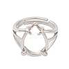 Brass Open Cuff Ring Components KK-U074-10P-2