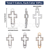 SUNNYCLUE 30Pcs 3 Colors Alloy Crystal Rhinestone Connector Charms ALRI-SC0001-39-2